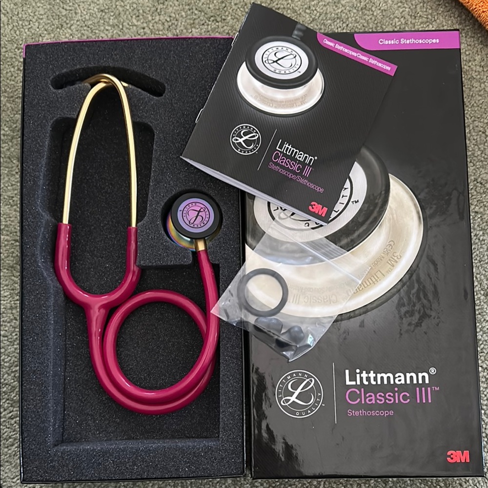 Littmann Classic III Stethoscope - Raspberry and Gold
